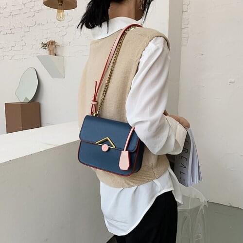 Luxury bag PU leather high quality bags for women 2021 square Chain Shoulder Messenger Bag purses and handbags sac a main