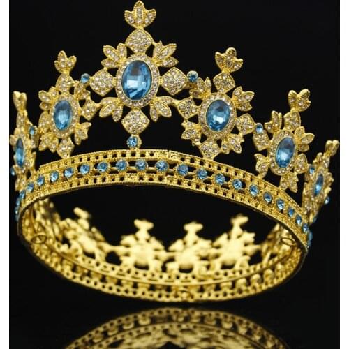 Baroque Luxury Bridal Tiaras and Crowns Royal King Queen Diadem HeadPiece Bride Crown Wedding Hair Jewelry Accessories Pageant