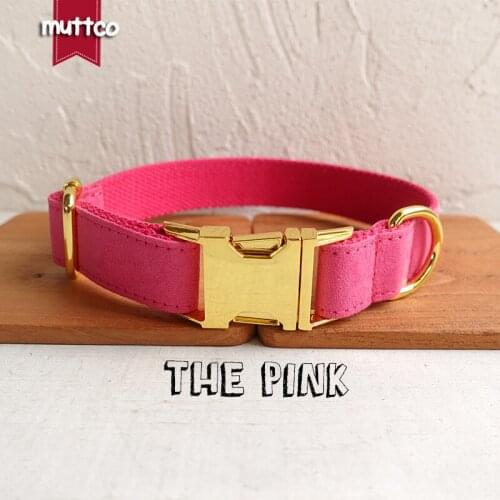 MUTTCO retailing convenient to walk the dog collar THE PINK adjustable pet necklace for small large dog leash 5 sizes UDC076B