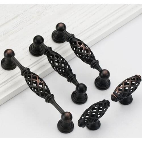 Black Zinc Alloy Cabinet Knobs and Handles Bird Cage Furniture Handles Drawer Knobs Kitchen Handles Cupboard Pull Closet Handle