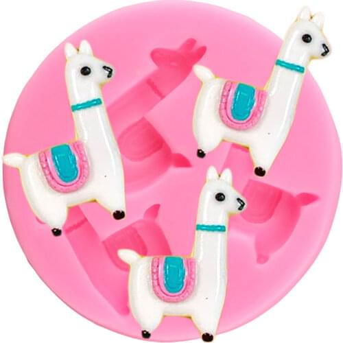 Llama Silicone Mold Alpaca Chocolate Gumpaste Mold DIY Baby Birthday Cupcake Topper Fondant Cake Decorating Tools Soap Mould