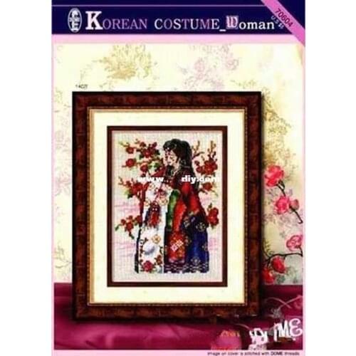Top Customized Embroidery Korean Women Cross Stitch Patterns From Photos with 100% Cotton Flosses & Free Shipping for Wall Decor