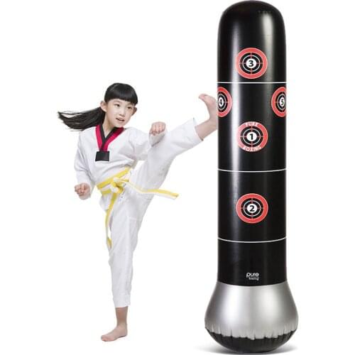 Thicken fitness adult children pvc inflatable vertical boxing column tumbler inflatable punching bag sandbag venting toy