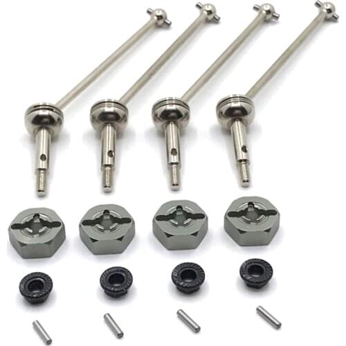 Suitable for WLtoys 144001 124018 124019 remote control car metal upgrade parts front and rear CVD coupler parts