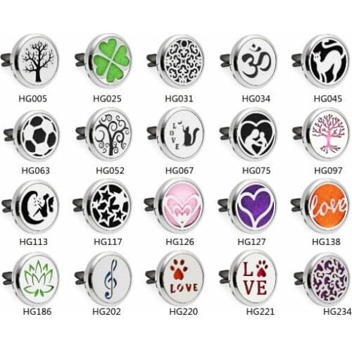 1PCS Cat Soccer Love Heart Tree 30mm Alloy Car Diffuser Locket Vent Clip Aroma Perfume Magnetic Locket With 10p Free Oil Pads