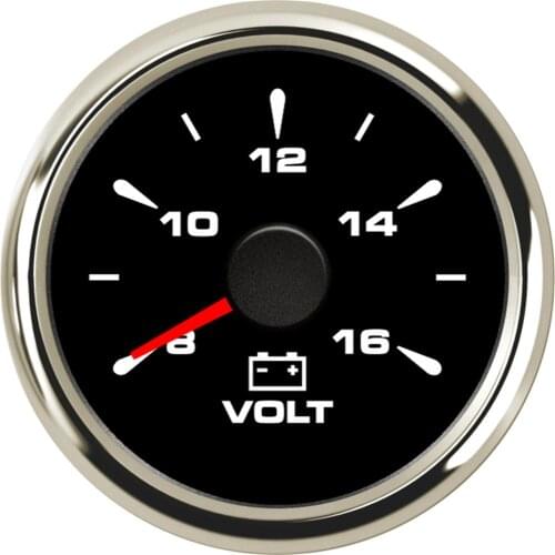 1pc New Style 52mm Pointer Type Voltmeters Tuning 8-16vdc Voltage Gauges Volt Meters LCD Display Waterproof for Auto Boat Truck