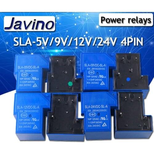 10PCS Power relays SLA-05VDC-SL-A SLA-09VDC-SL-A SLA-12VDC-SL-A SLA-24VDC-SL-A 5V 9V 12V 24V 30A 4PIN T90