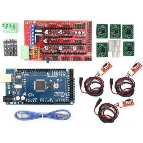 3D Printer Kit MEGA2560 Module+RAMPS 1.4+5xA4988+3xEndstop For Arduino RepRap