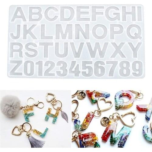 Alphabet Letter Number Decoration Craft Silicone Mold for Earring Pendant Creative Keychain Mold Crystal Epoxy Resin Mold