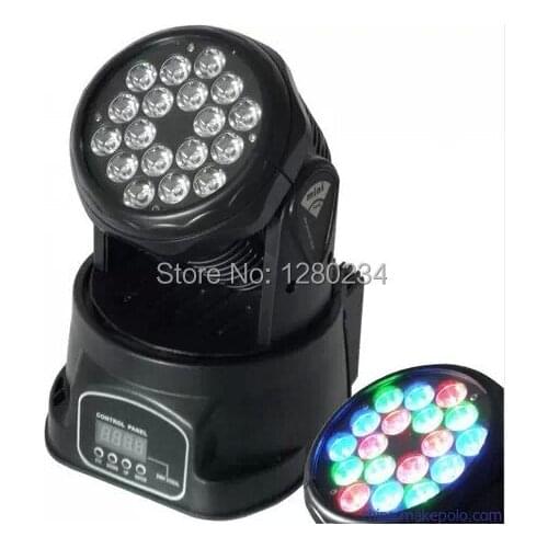 American dj led lights 18*3W RGB 3 in 1 led mini moving head wash light dmx stage lighting effect for bar ktv night club