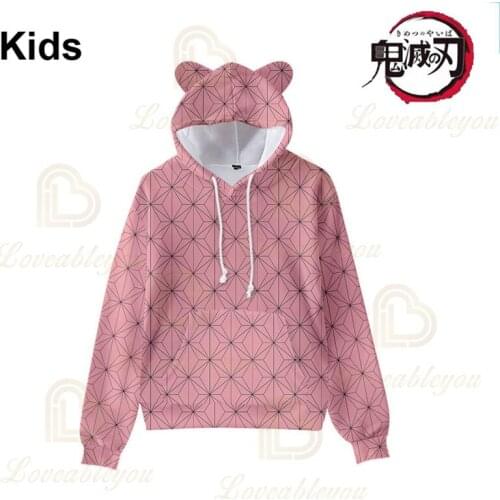 Demon Slayer Japen Anime 3d Hoodie Sweatshirt Men and Women Harajuku Long Sleeve Jacket Coat Childrens Wear Teen Clothes