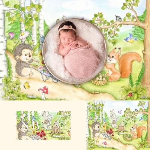 Animals safari jungle cartoon backdrop for photography birthday party background for decoration photo shoot newborn baby shower