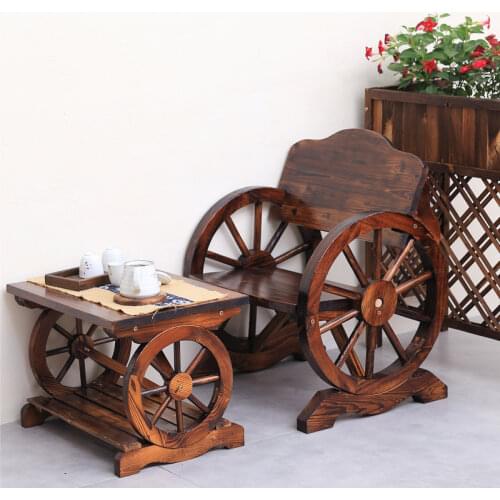 Carbonized anticorrosive solid wood beach chair leisure folding balcony recliner lunch break home