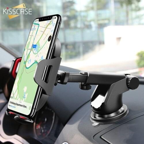 KISSCASE Car Phone Holder For Samsung Note 10 plus s10+ Holder Windshield Mount Phone Car Holder Stand for iPhone 11 pro max