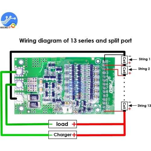 DIY kit BMS 6S 7S 8S 9S 10S 11S 12S 13S Polymer lithium battery protection board without Battery Balancer BMS Charging 25A
