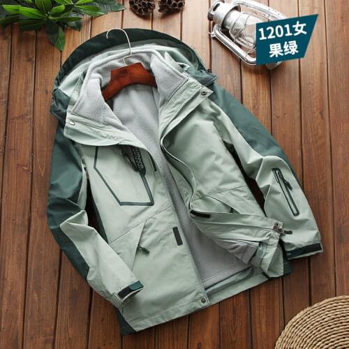 Jackets Mens and Womens Jackets Three-in-one Two-piece Outdoor Climbing Sportswear Fleece Fishing Suit Lovers Warm Jacket