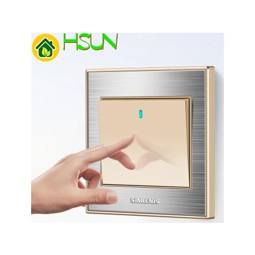 1 2 3 4 gang 1 2way Type 86 wall Champagne gold switch panel Stainless steel Wire drawing Power supply socket with led 3 5 hole