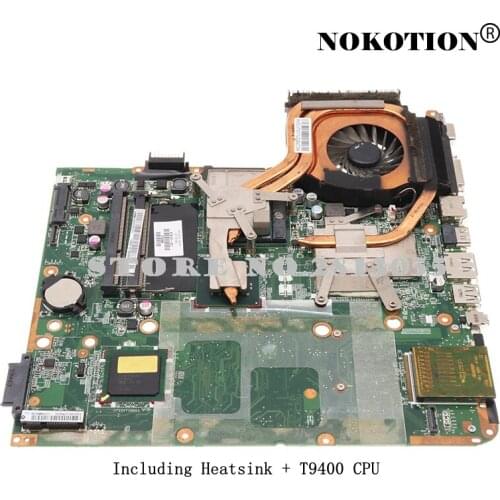 Nokotion 578131-001 DAUT3MB28C0 For HP Pavilion DV7-2000 Latop Motherboard HD4500 512M GPU With T9400 CPU heatsink fit DDR3 only