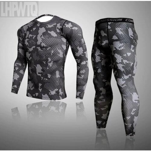 New Men Thermal Underwear For Male Thermo Camouflage Clothes Long Johns Set Tights Winter Long Compression Underwear Quick Dry