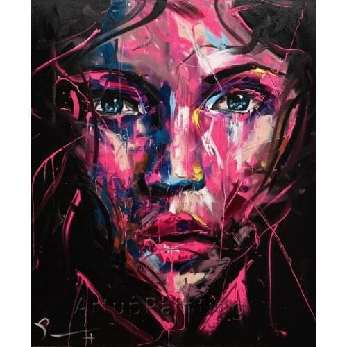 Hand painted Palette knife Oil painting on canvas portrait Face handmade figure picture for living room Wall art home decoration