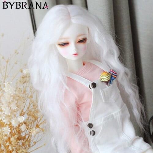 Bybrana BJD Wig Fair Size 1/3 1/4 1/6 1/8 Long Wave High Temperature Fiber Hair For Dolls