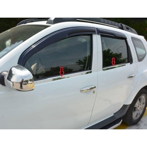 Fit For Dacia Duster 2010-2018 Chrome Window Frame Trim 4 door Stainless Steel Car Styling Accessories Chrome Frame ABS Quality
