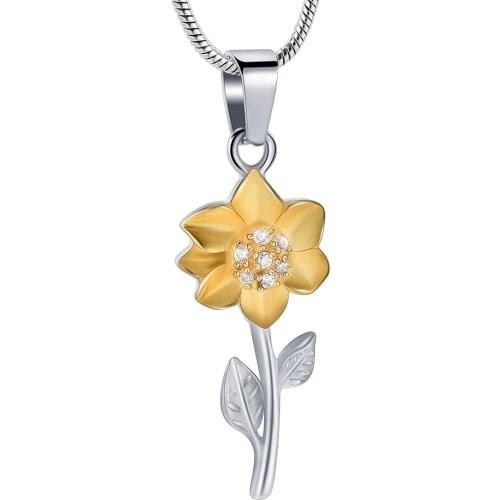 Sunflower Cremation Jewelry for Ashes Urn Pendant Necklace for Human Ashes Stainless Steel Keepsake Memorial Ash