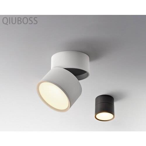 Round Folding Dimmable LED Downlights 7W/9W/12W/15W AC90-260V LED Ceiling Spotlights COB Chip Background Lamp Indoor Lighting