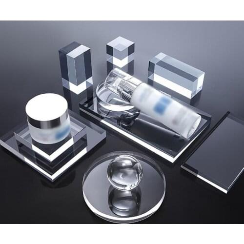 Transparent Acrylic Geometric Photography Props Cube Rectangular Cylindrical Glass Ball Background Plate Decorations Photo Studi