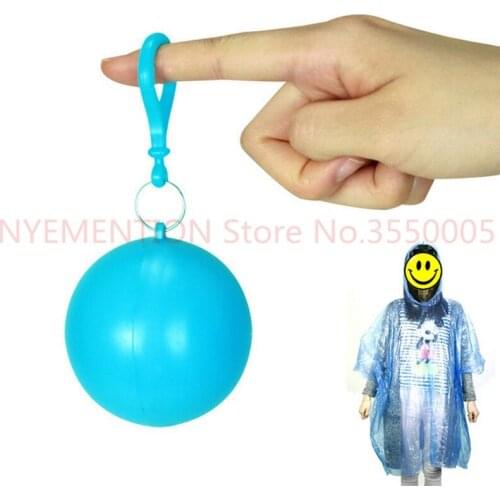 Transparent Disposable Raincoat Portable Rain Cover Poncho Rainwear W/ Key ring 100PCS