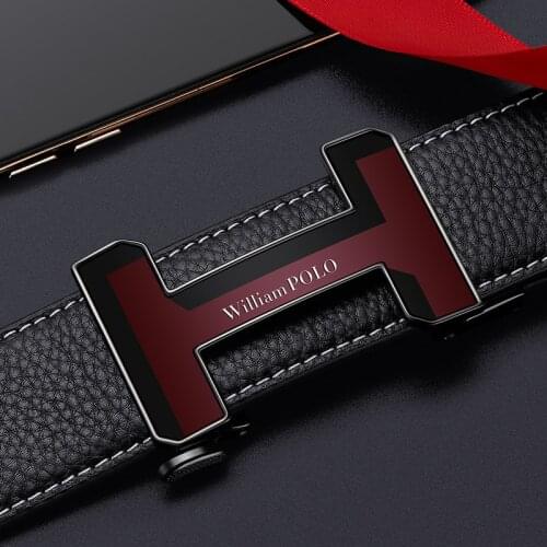 Mens Trouser Belt Genuine Leather Automatic Buckle Luxury Designer High Quality Ceinture Homme Male Belt Black fashion Belt