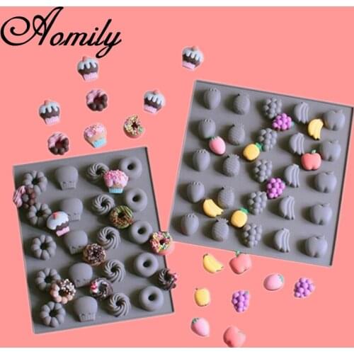 Aomily Fruit Donut Cake Molds Cookie Baking Fondant Pastry Chocolate Mold Candy Jelly Kitchen Silicone Mold Baking Accessories