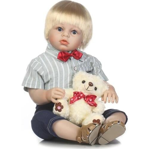70cm Reborn Silicone Vinyl reborn baby boy doll 24inch large size reborn toddler dolls clothing model child gift toy doll
