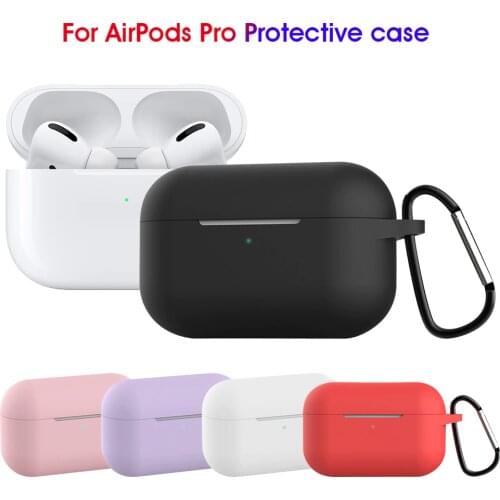 Silicone Cases for Airpods Pro Protective TPU Earphone Cover Case for Apple airpodspro Air pods Pro Shockproof Sleeve With Hook