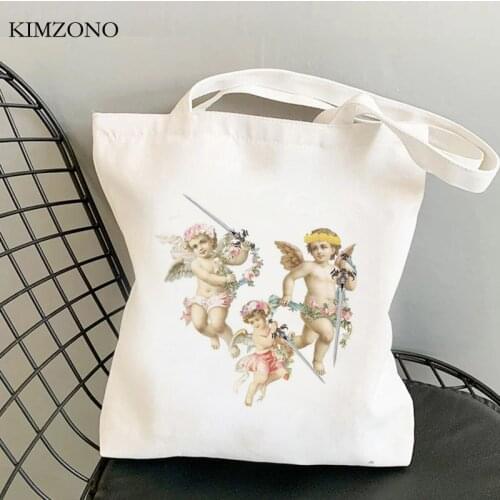 Angel shopping bag cotton handbag bolsa shopper jute bag shopper bag sac cabas foldable woven custom