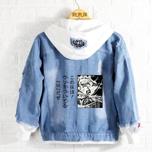 New JOJOs Bizarre Adventure Golden Wind hoodie Coat Bruno Bucciarati Men Hooded Women Fashion Denim Jacket