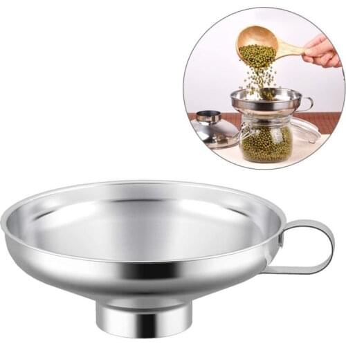 Wide Mouth Liquid Funne For Jars Stainless Steel Canning Funnels Flask Filter For Oil Wine Water Spices Kitchen Tools Gadgets