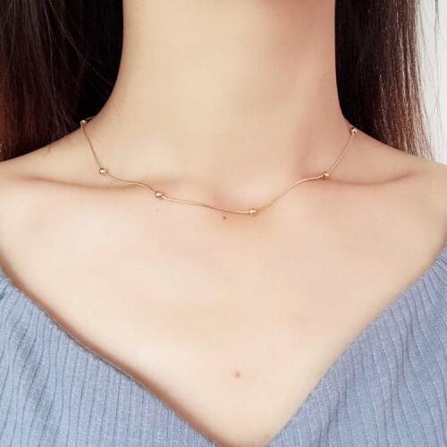 YUN RUO 2019 New Arrival Rose Gold Color Snake Chain Necklace Fashion Titanium Steel Jewelry Woman Never Fade Free Shipping 2019
