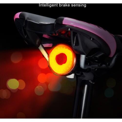 Bicycle Tail Light Smart Sensor Brake Warning Light Mountain Bike Light USB Charging LED Riding Tail Light