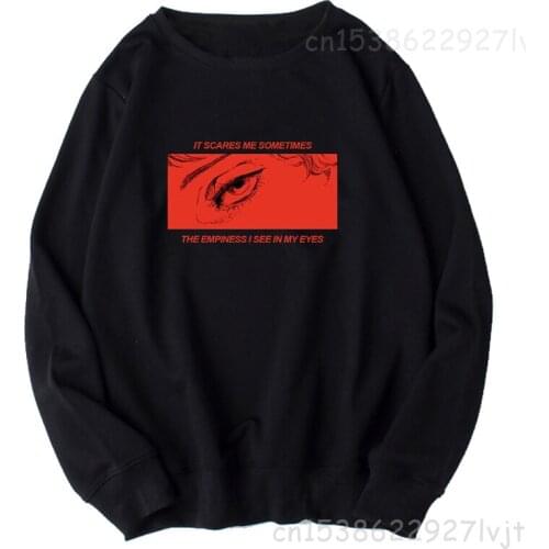 Women Sweatshirt Japanese Anime Crying Girl Printed Punk Pullover Sweatshirt Harajuku Funny Loose Casual Women Sweatshirt