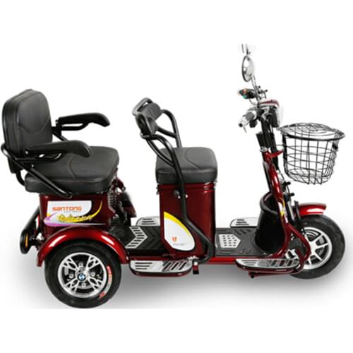 14 Inch Electric Scooter Tricycle For Elderly/Disabled 3 Wheels Electric Bicycles 48V 600W Portable Electric Scooter Bike