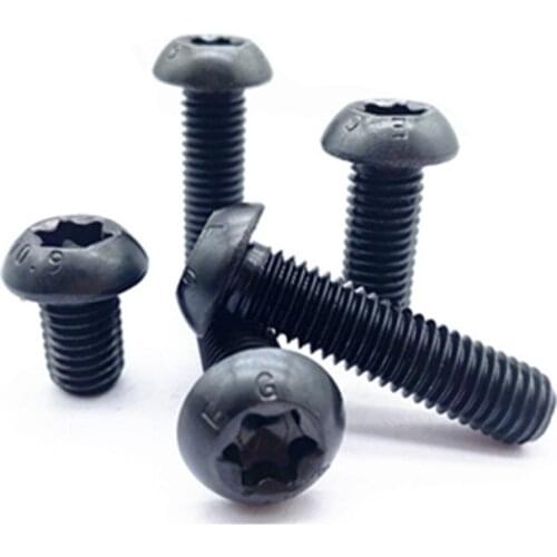 20pcs M5 10.9 level Torx round head anti-theft screw T&TX pan without column shigh strength bolt black GB7380 8mm-30mm long
