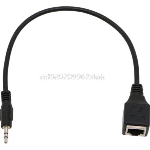 3.5mm 1/8" Male Jack TRS Audio Cable To RJ45 Socket Ethernet Adapter Wire