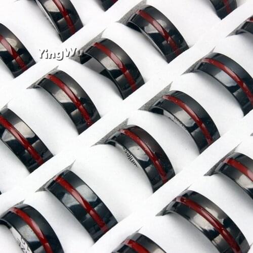 Yingwu Men & Women Titanium Stainless Steel Band Ring Fashion Bridal Engagement Rings Size 17-21mm 5pcs Wholesale Lot