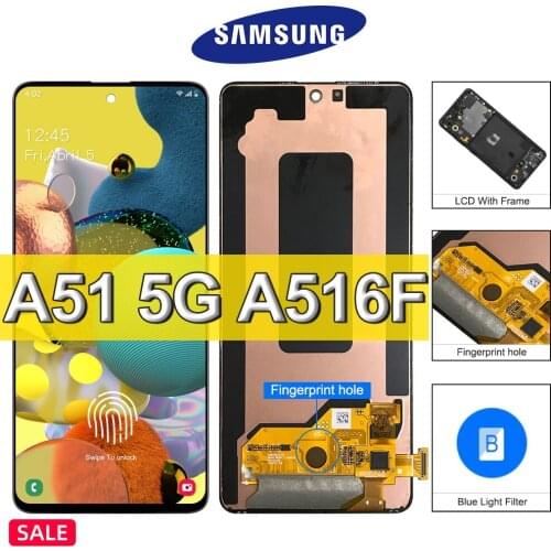 6.5'' Original LCD For Samsung Galaxy A51 5G LCD Display Touch Screen Digitizer For A51 5G A516 A516B A516F With Fingerprints