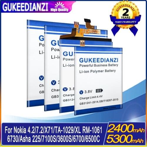 Battery For NOKIA BL 5CT/4UL/6Q/6P/4S BV-02 HE341 Mobile phone Battery X71 LC-620 TA-1029 WT330 225 1606 5200XM 6500C 6700 7100S