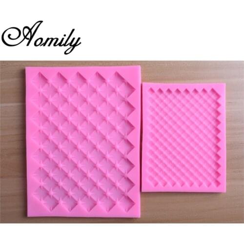 Aomily Rhombus Gypsophila Chocolate Mold Cake Molds Silicone Fondant Mold Pastry Mould Baking Accessories Baking Supplies