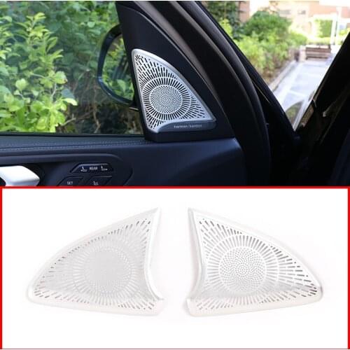 Car styling For BMW X5 G05 X7 2019 Aluminum Alloy Car Tweeter Speaker Cover Trim Accessories For BMW X7 G07 2019 Car Accessories