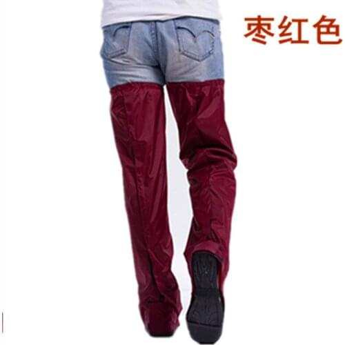 Men Women Rain Pants Waterproof Breathable Raincoat Siamese Adult Thick Section of Thicker Shoe Covers Cycling Leg Sets Y050