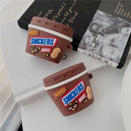 Food Peanut Chocolate Bucket 3D Case AirPods 1/2 pro Charging Box Soft Silicone Wireless Bluetooth Earphone Protective Cover